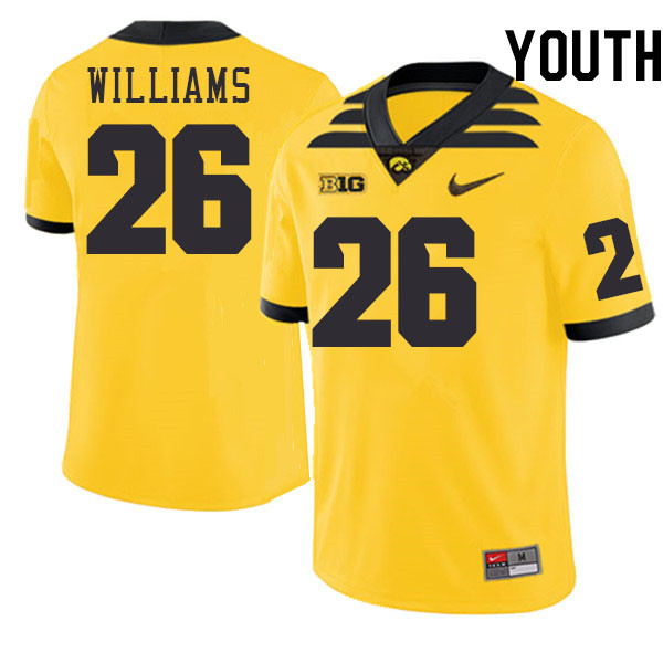 Youth #26 Xavier Williams Iowa Hawkeyes College Football Jerseys Stitched-Gold